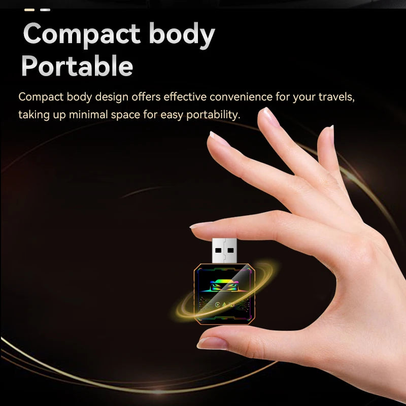 2026 Upgraded 4-in-1 Wireless Carplay/Android Auto/Airplay/Mirror Link Adapter, USB/USB-C Interface, Zero Latency, Automatic Reconnection, Mini Orange Version, Mobile Screen Projection, Supports Multiple App Projection, Durab