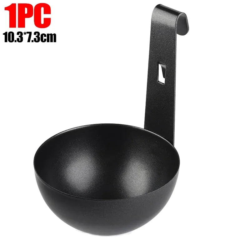 Stainless Steel Egg Poacher Nonstick Egg Boiling Heating Mold with Hanger Hook Kitchen Cooking Steaming Gadgets Tools Cookware