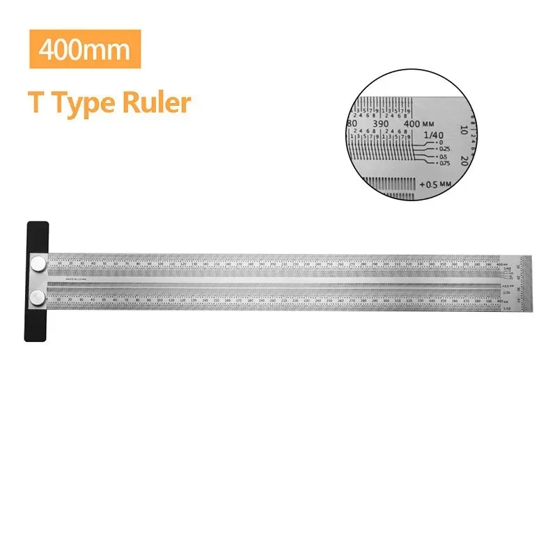 High-precision Scale Ruler T-type Hole Ruler Stainless Woodworking Scribing Mark Line Gauge Carpenter Measuring Tool