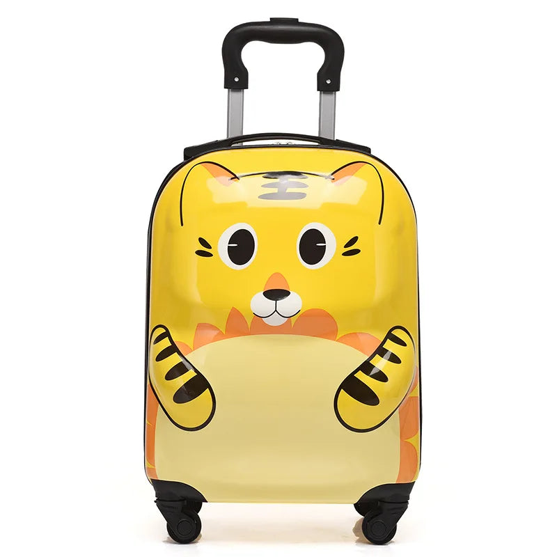 ABS Material Rotating Cartoon Children's Suitcase 18-inch Universal Wheel Suitcase Cute Animal 3D Stereo Student Suitcase