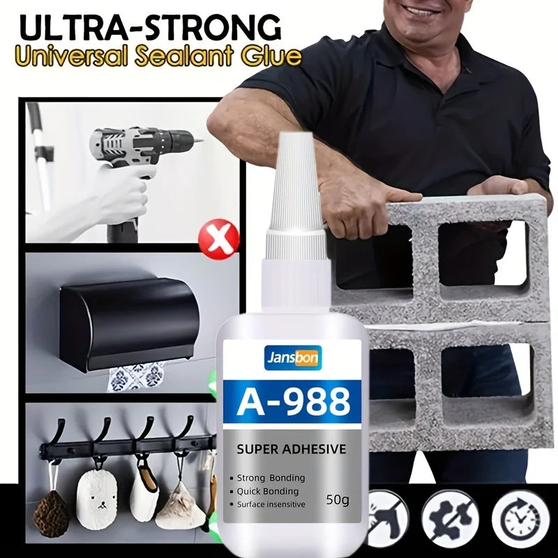 Universal Glue For Metal, Iron, Aluminum, Glass, Plastic, Leather & Wood - Quick-Drying & Super Strong! for factory&workshops&pa