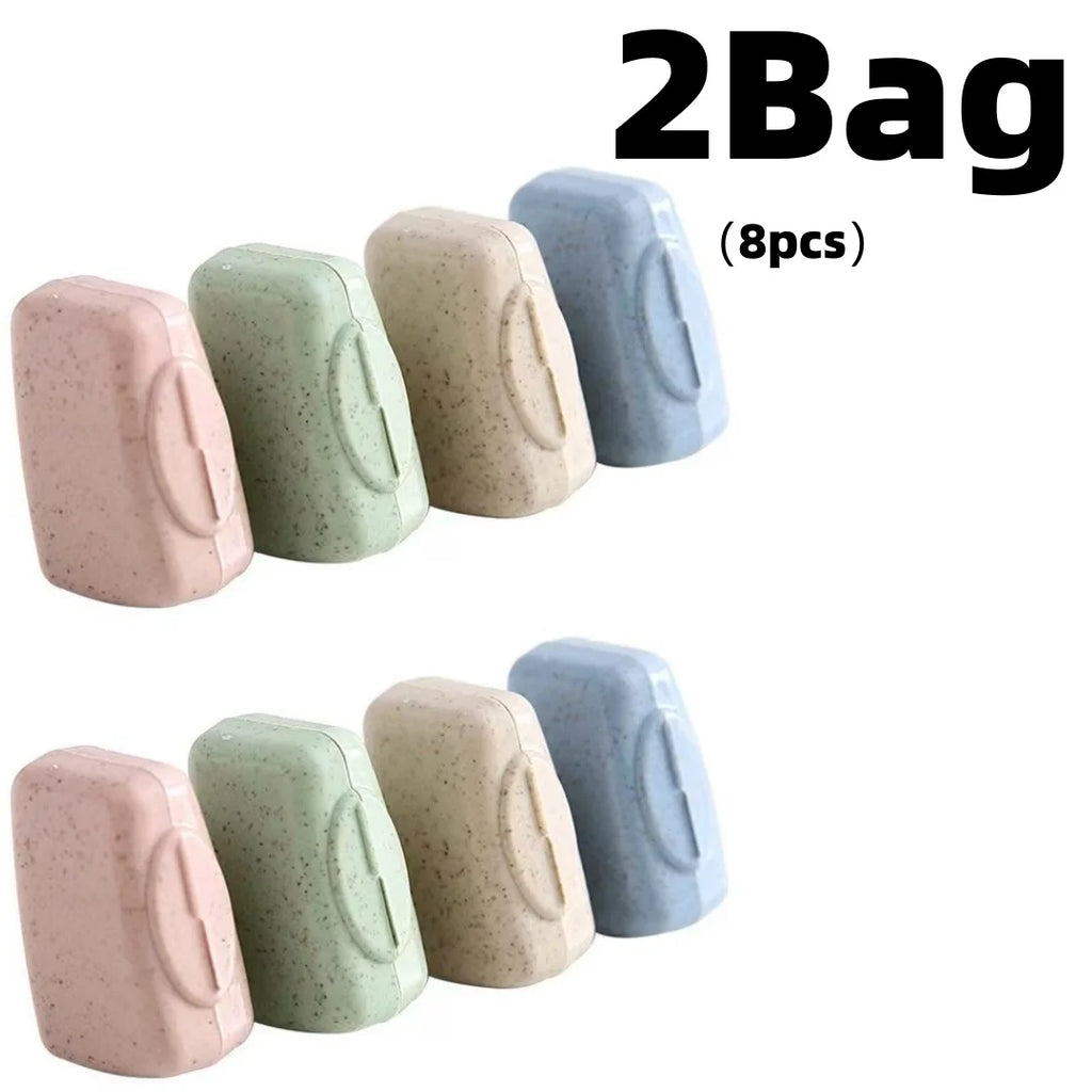 YS00270 (1)-4-Pack Wheat Straw Toothbrush Head Storage Covers - Portable Travel Dental Protective Caps
