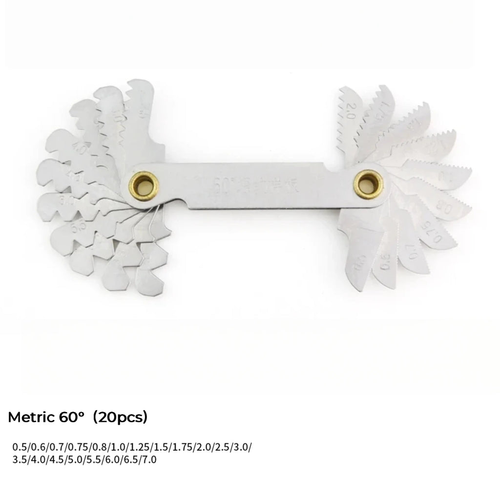 55/60 Degree Thread Plug Gauge Metric Imperial Gear Tooth Screw Pitch Gauges Carbon Steel Measuring Tool Tap Thread Measurement