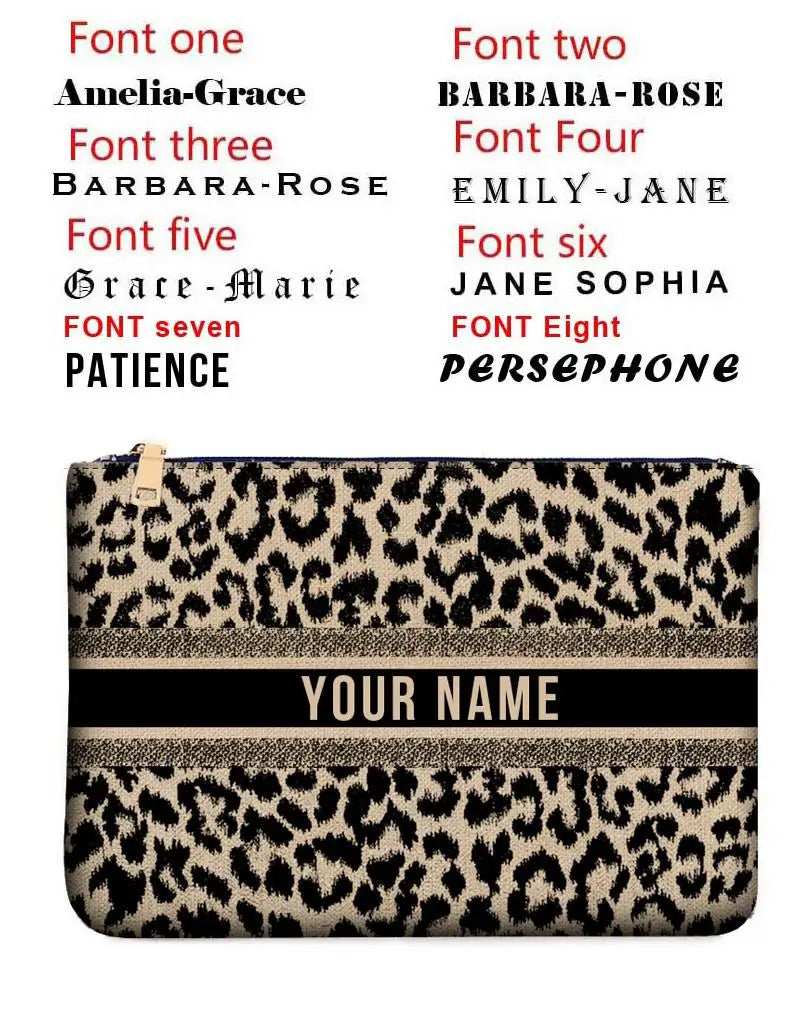 Canvas makeup bag WOMAN BAG Fashion Designer Party Clutch Personalized Custom Print Name Letter Beach Bag Travel Cosmetic Bag