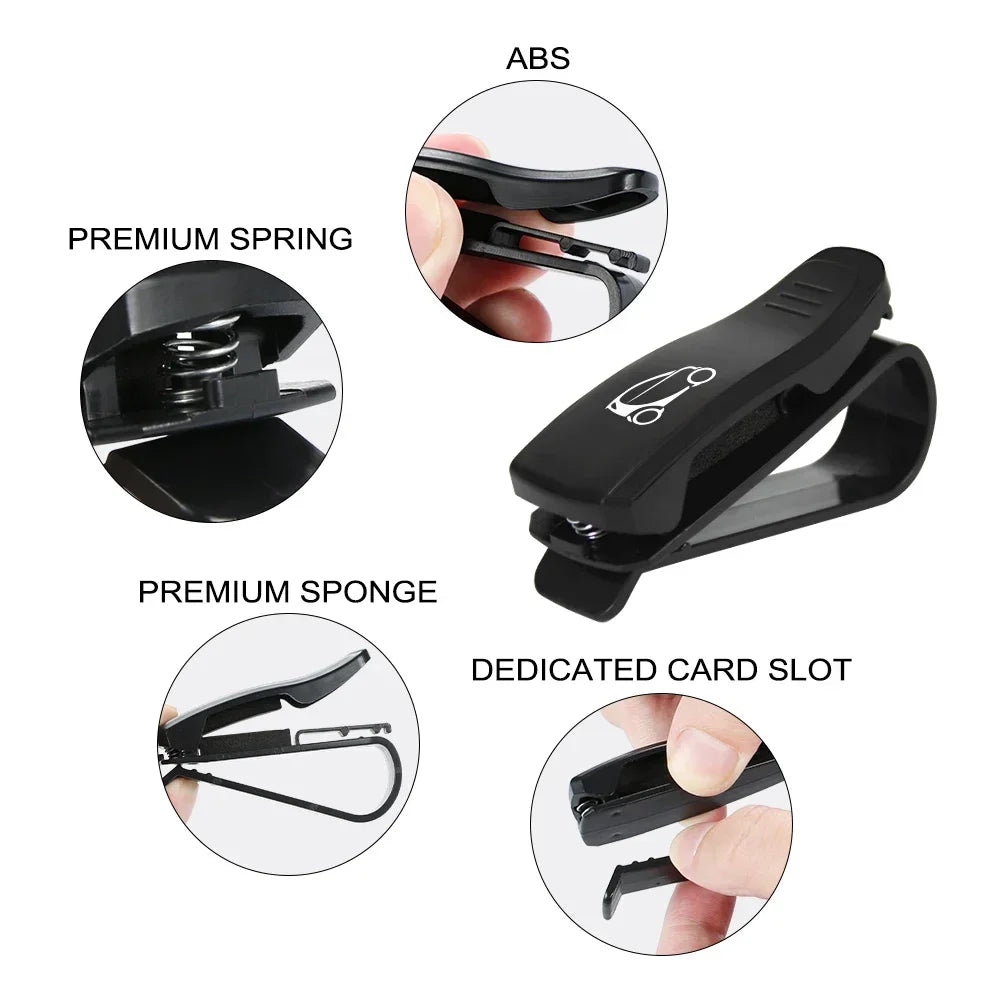 For Smart Eq Fortwo Forfour 453 451 452 450 454 Roadster Car Sun Glasses Case Card Ticket Holder Sunglasses Clip Car Accessories