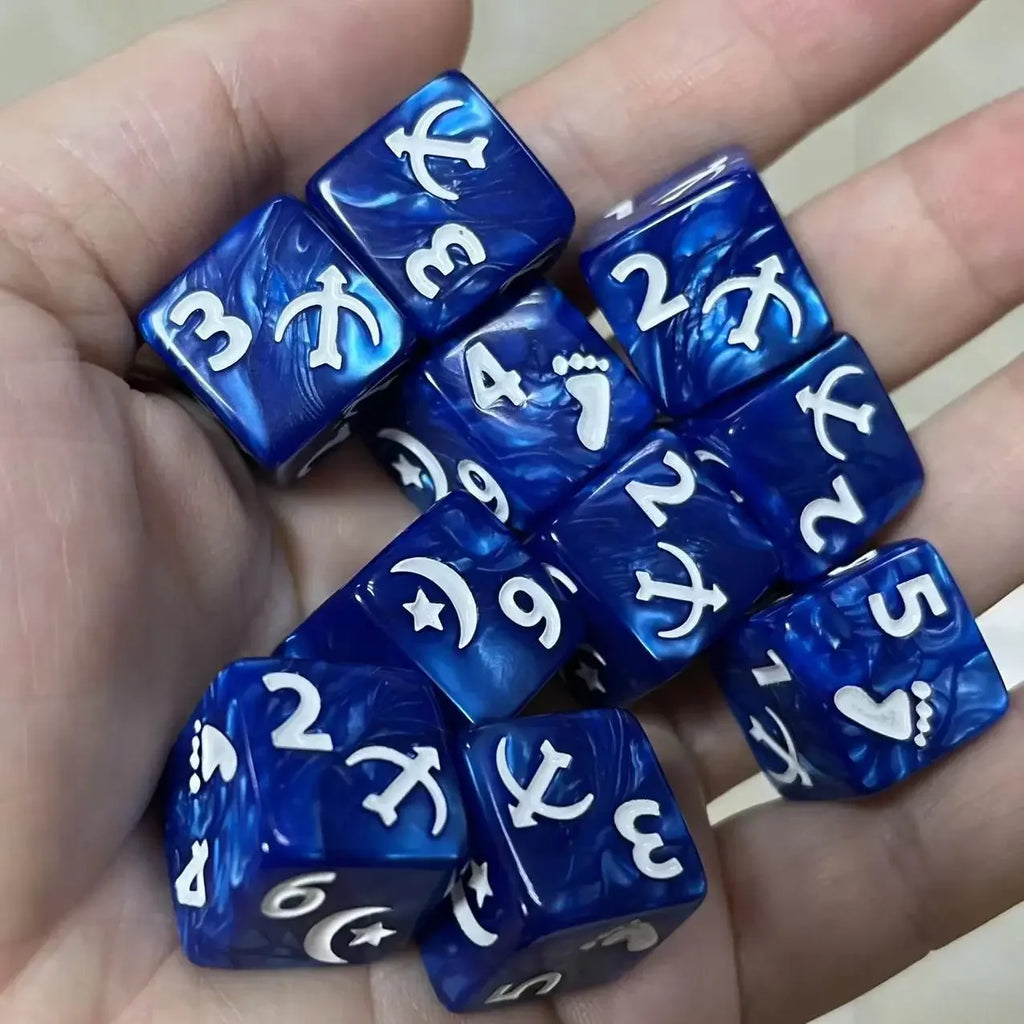 10 Pcs/Set 16mm Polyhedral Dice Set D6 for Dnd TRPG RPG Cthulhu COC Game of Thrones Dices Table Board Game Number Dice Kit