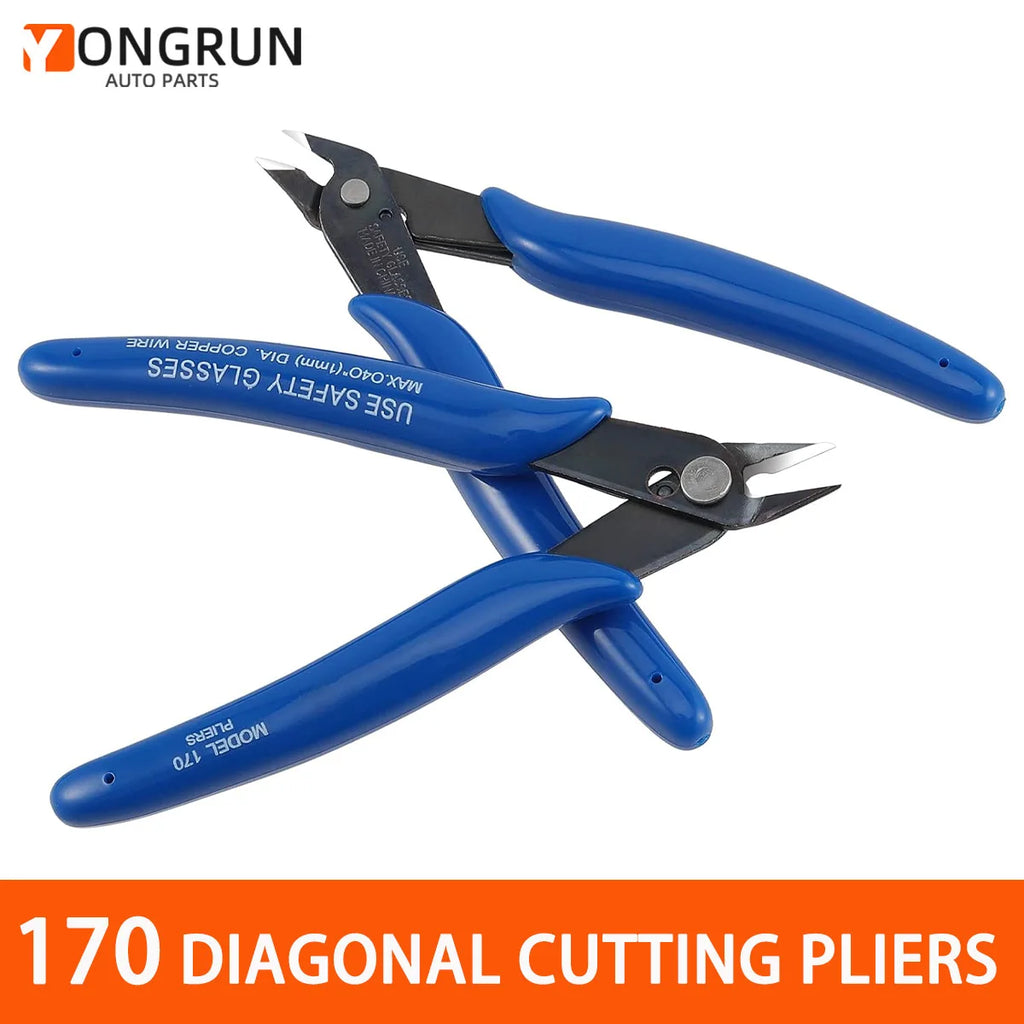 YONGRUN 170 Type Scissors Miniature Metal Wire Cutter Plastic Pliers Diagonal Cutter Blue Diagonal Pliers Used For Cutting