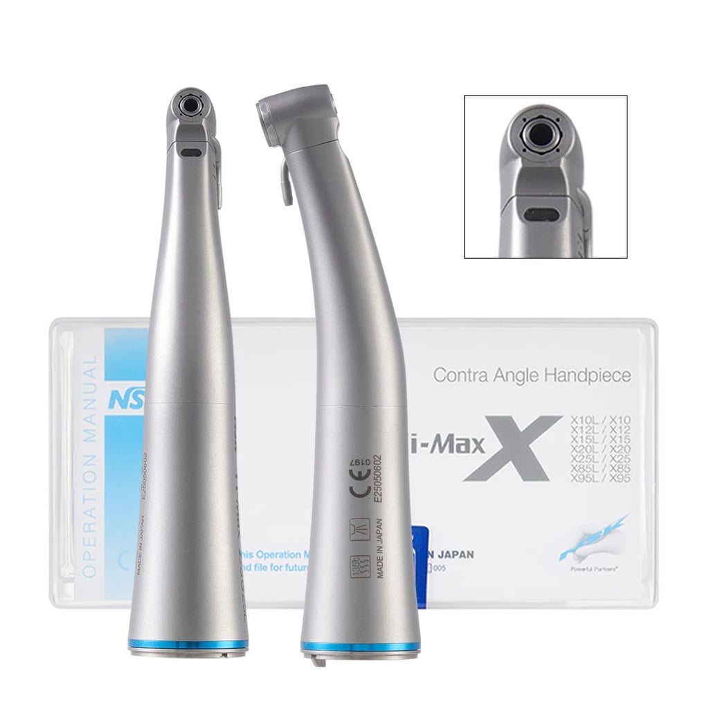 NSK Red Rings Ti Max X95L contraangulo Dental 1:5 Increasing Speed Handpiece Against Contra Angle LED Optic Fiber Quattro Spray
