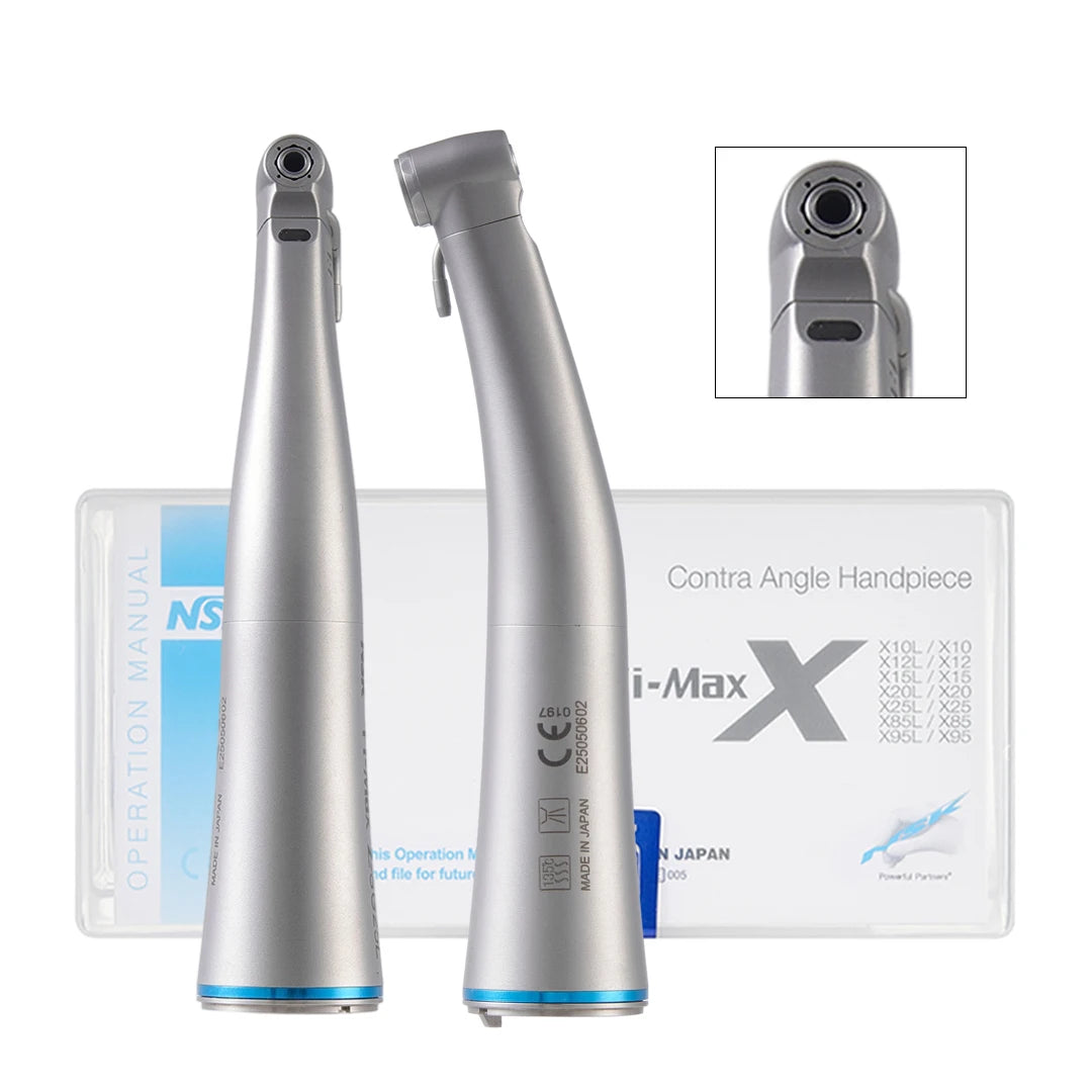 NSK Red Rings Ti Max X95L contraangulo Dental 1:5 Increasing Speed Handpiece Against Contra Angle LED Optic Fiber Quattro Spray