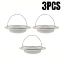 1/2/3Pcs Kitchen Sink Strainer With Handle Stainless Steel Mesh Filter Drain Stopper Food Residue Hair Catcher Prevents Clogs