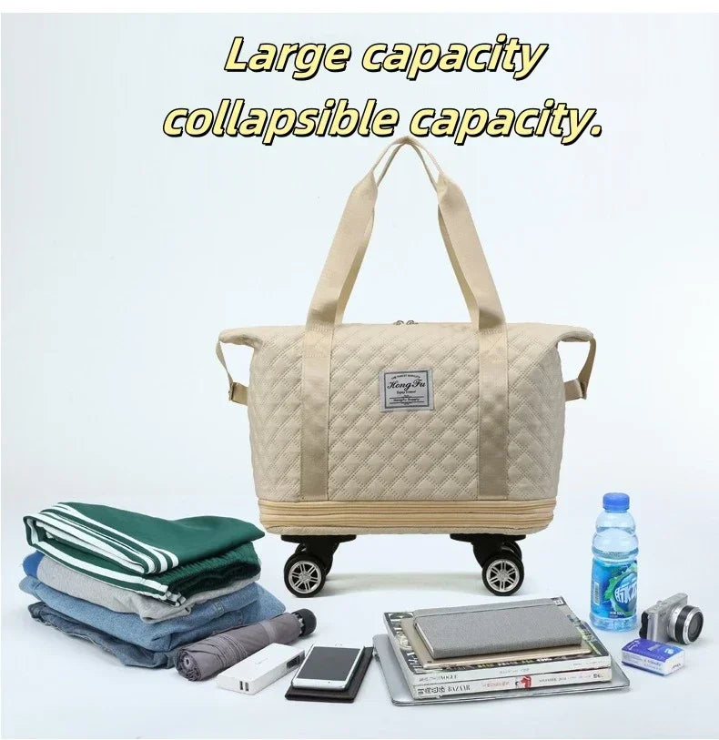 Lightweight Folding Large Capacity Storage Luggage Bag Universal Wheel Travel Luggage Bag Sports Wet and Dry Separation Yoga Bag