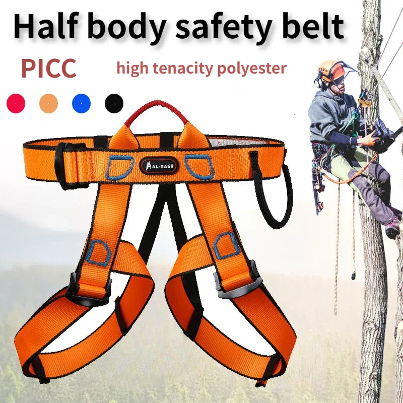 Professional Climbing Harness Safe Seat Belt for Rescue High Level Caving Climbing Adjustable Rappelling Equipment Half Body
