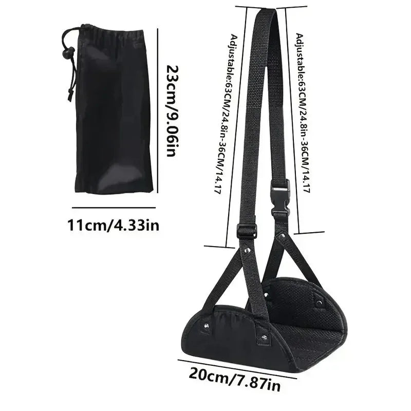 1PC Portable Foot Hammock Adjustable Strap Office Airplane Travel Under Desk Resting Support Leg Relief Foot Rest