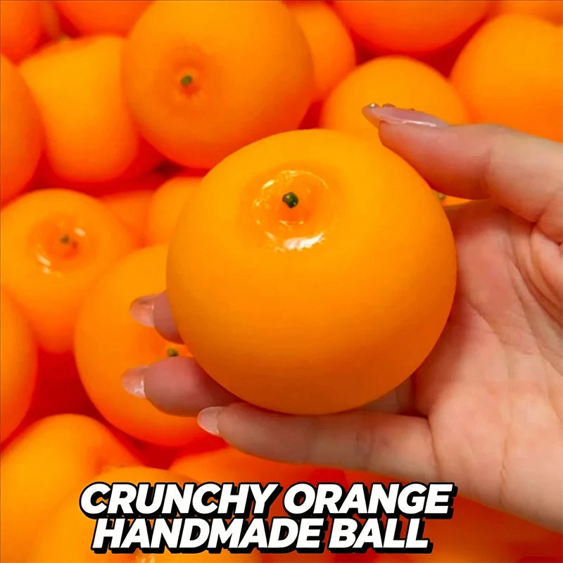 Orange Crunchy Moldable Stress Ball Crispy Squishy Squeeze Toy Round Blocks Filled Fidget Toy ASMR Sensory Stress Relief Toys