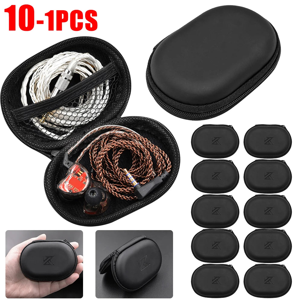 1-10Pcs Earphones Case PU Leather Storage Bag Headphones Portable Storage Box For KZ EDX Pro AS16 Pro Castor ZAR ZS10 Headset ﻿