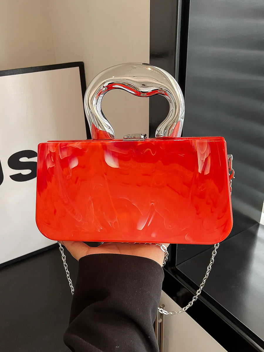 Acrylic Box Clutch Evening Bags Luxury Wedding Women Dinner Dress Purses Ladies Chain Handbag Designer Shoulder Crossbody Bags