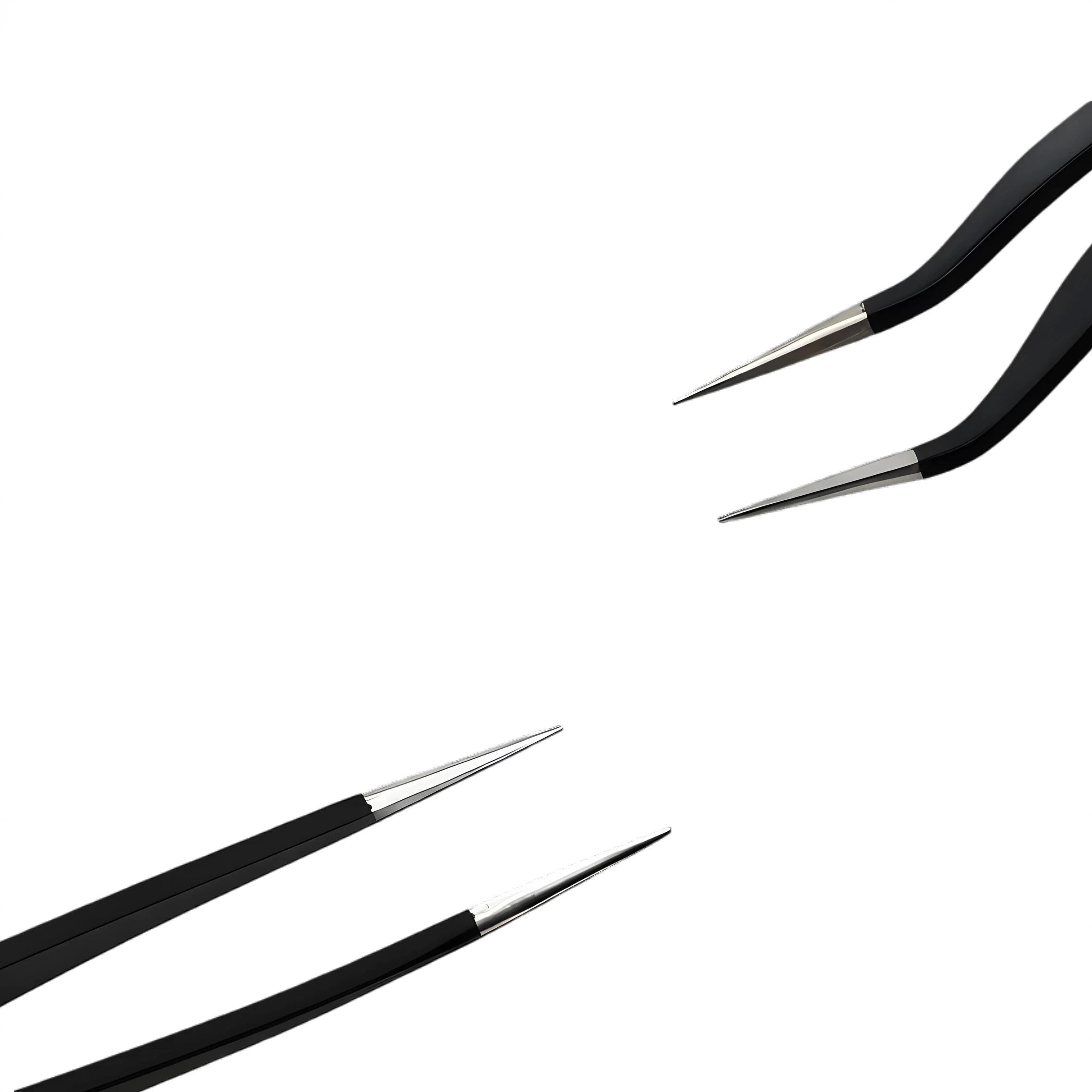 Circuit Board Repair, Stainless Steel Tweezers, Black, Bird's Nest Screening, Eyelashes, Nail Art Sequins, Bean Beads DIY Tool
