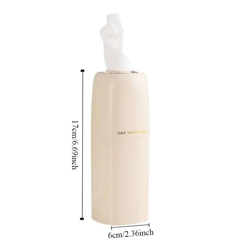 Refillable Car Tissues Cylinder Tissue Dispenser Cup Holder Round Tube Tissue Container Space-saving Large Capacity