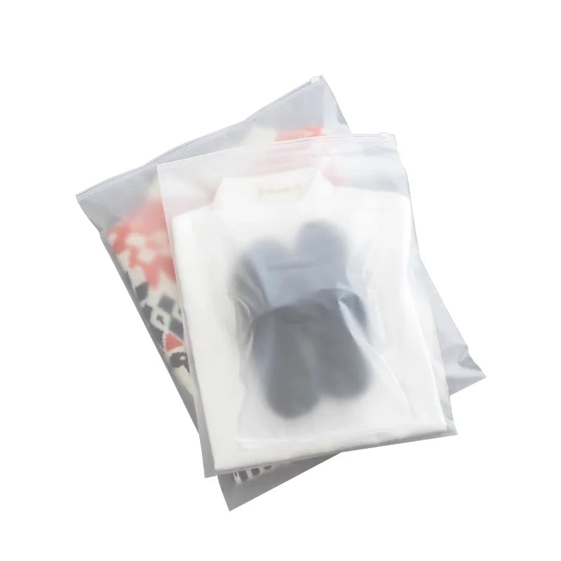 50 matte clothing zipper bags, thickened clothing storage bags, PE plastic packaging bags, custom logo printing