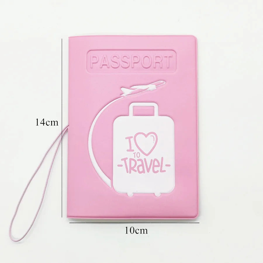 1 Piece I Love To Travel Creative 3D Passport Cover/Case Travel Accessories For Flight for Women or Men For Student
