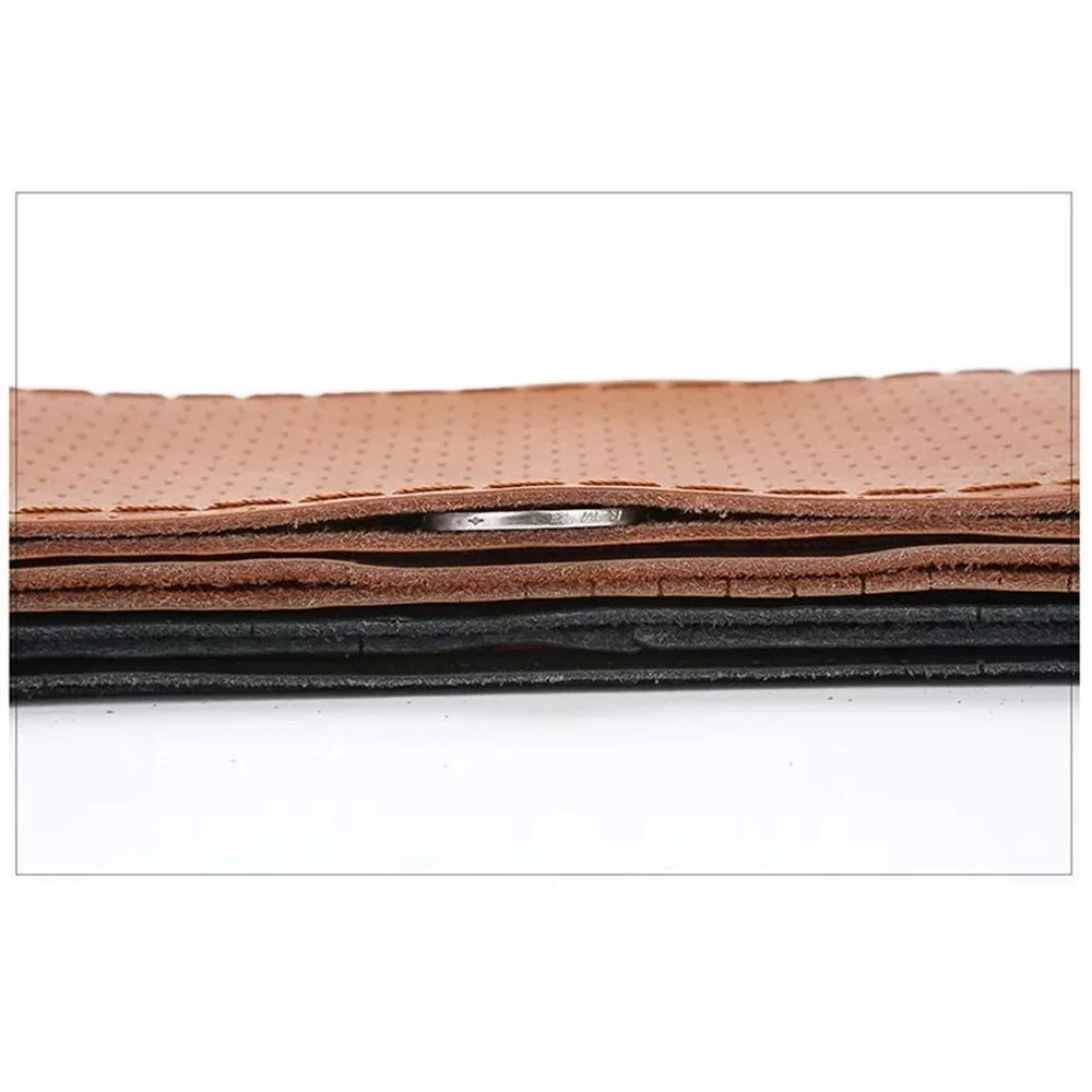 Universal Braid Steering Wheel Cover 38cm Leather Hand Sewing Steering Wheel Cover Genuine Cowhide Leather with Needles Thread