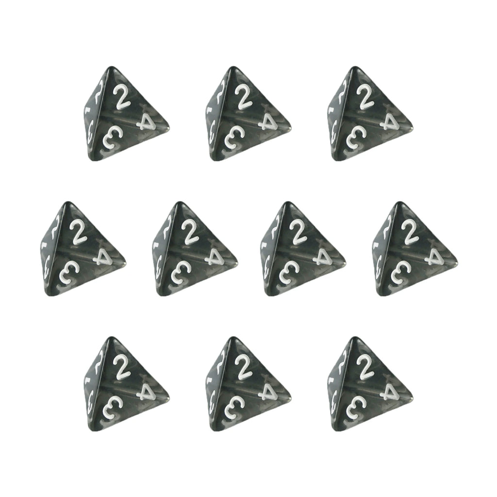 10-Piece D4 Transparent Dice Set for Role-Playing Games, Perfect Party Gift & Board Game Accessory, Ideal for DND