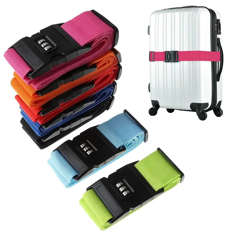 Adjustable Luggage Strap 1 Pcs Packing Belt Travel Essential Accessories Suitcase Supplies Fixed Belt cipher lock Suitcase Strap