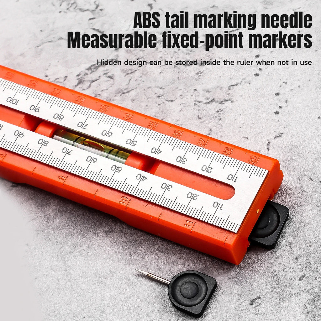 Aluminum Alloy Multiple Angled Positioning Ruler Featuring Rotating Knob High Precise Bubble Level and Limit Marker