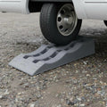 2 Pieces RV Wheel Chock Ramp High Strength PP Recreational Vehicle Tire Leveling Ramp RV Leveling Block Stable Parking Vehicle