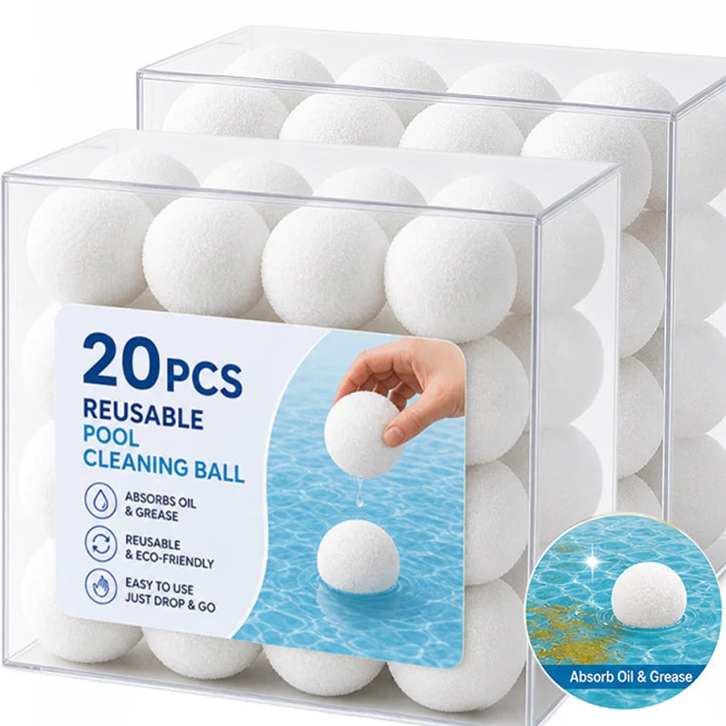 Pool Oil Absorbing Sponge Scum Remover Ball Reusable Washable Pool Sponge Filter Balls Floating Water Purifying Cleaning Sponges