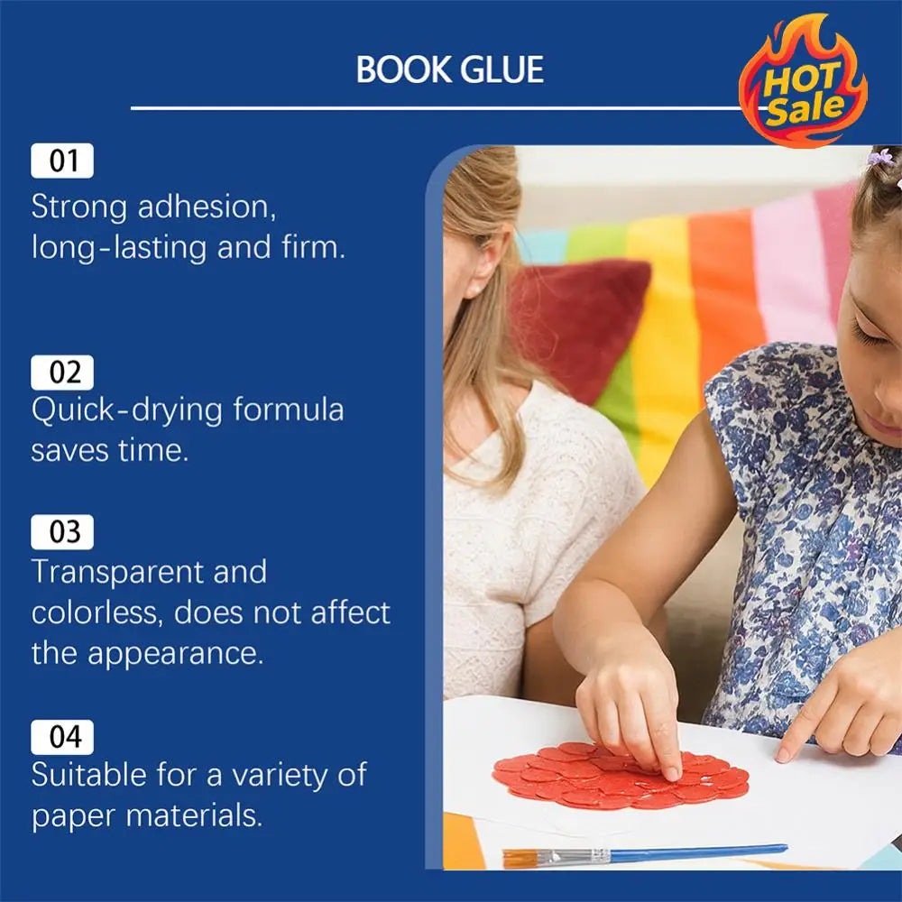 Book Repair Glue Strong Adhesive Transparent Book Binding Adhesive Quick-Drying Repair Glue for Envelopes Postcards Paper Craft