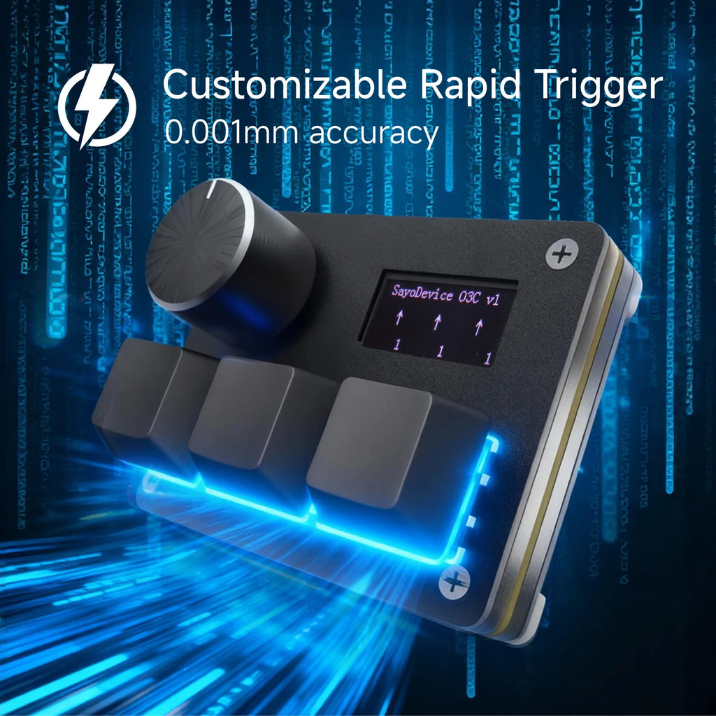 O3C Game Keyboard SayoDevice OSU O3C Rapid Trigger Hall Switches Magnetic Switches Keyboard Knob Screen Copy Paste Shotcut