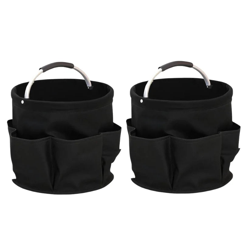 Large Capacity Multi Pocket Storage Bucket Portable Foldable Handheld Garden Tool Bag Outdoor Beach Toy Organizer Tote Basket