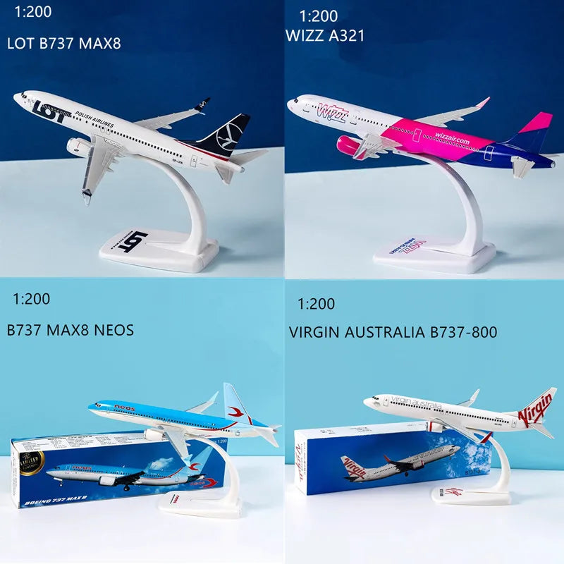 1:200 Model Marabu/Play/Vueling/A320neo Austrian/ LOT B737 MAX8 Polish Air Airline Aircraft Assembly Plane Airplanes Collection