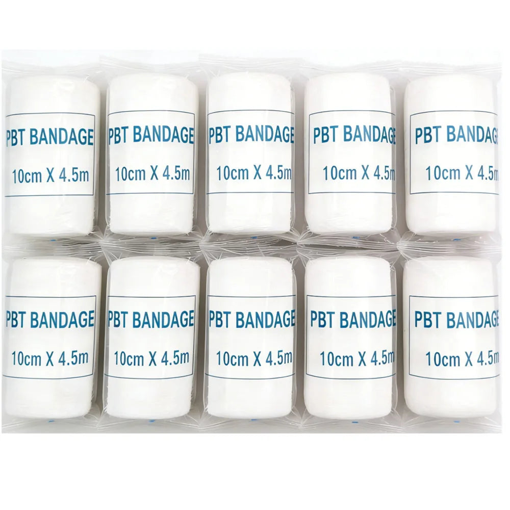 10PCS 4.5M/Roll PBT White Mesh Elastic Bandage Breathable Non-woven Wound Dressing 5/7/10CM Outdoor First Aid Fixed Bandage