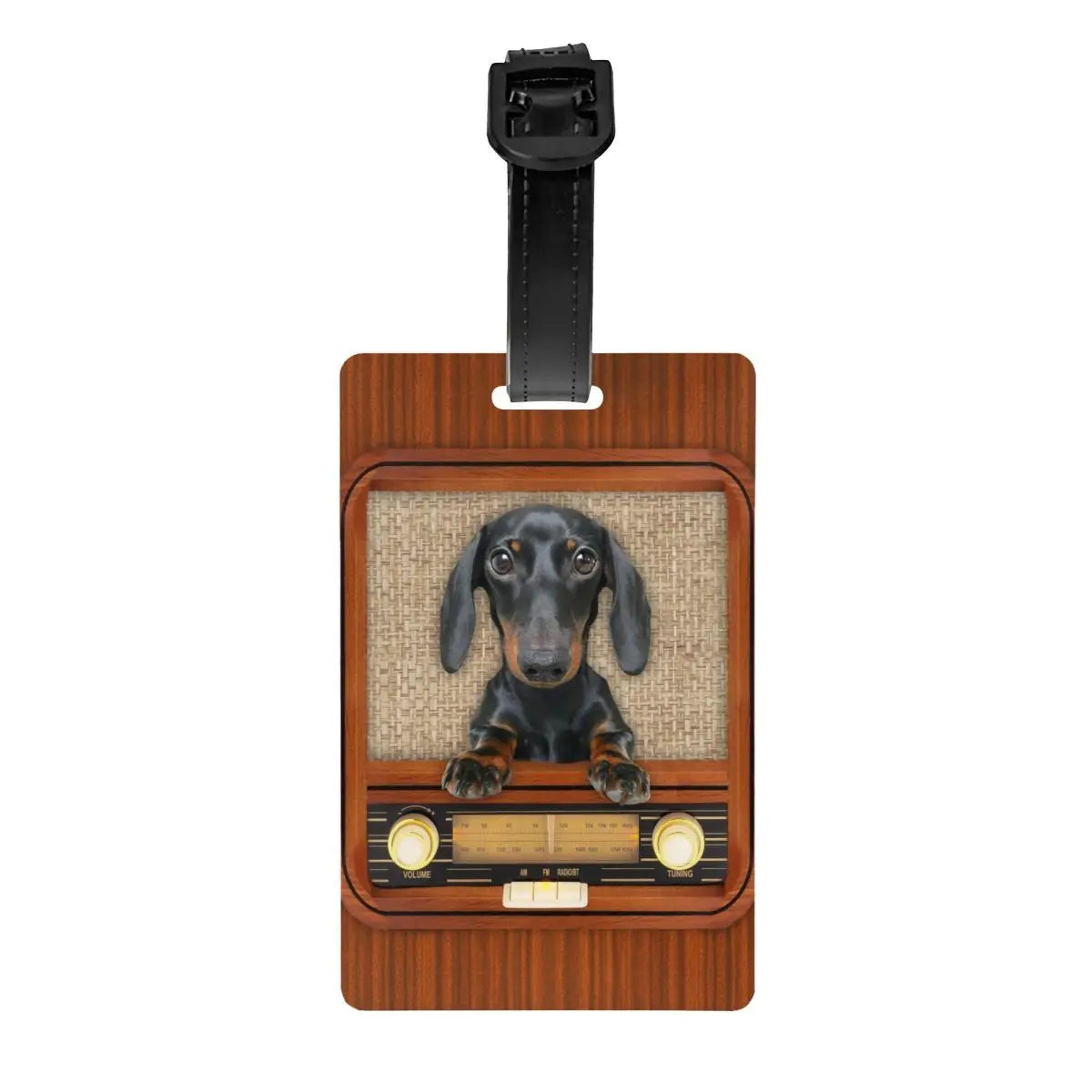 Custom Cute Dachshund Sausage Dog Luggage Tag With Name Card Puppy Animal Privacy Cover ID Label for Travel Bag Suitcase