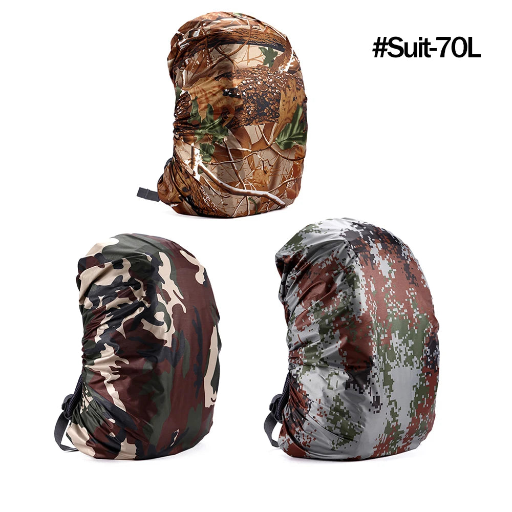 Backpack Rain Cover Tactical Camo Military Backpack Cover Outdoor Camping Sun Protection Ultralight Waterproof Bags Cover 35-80L