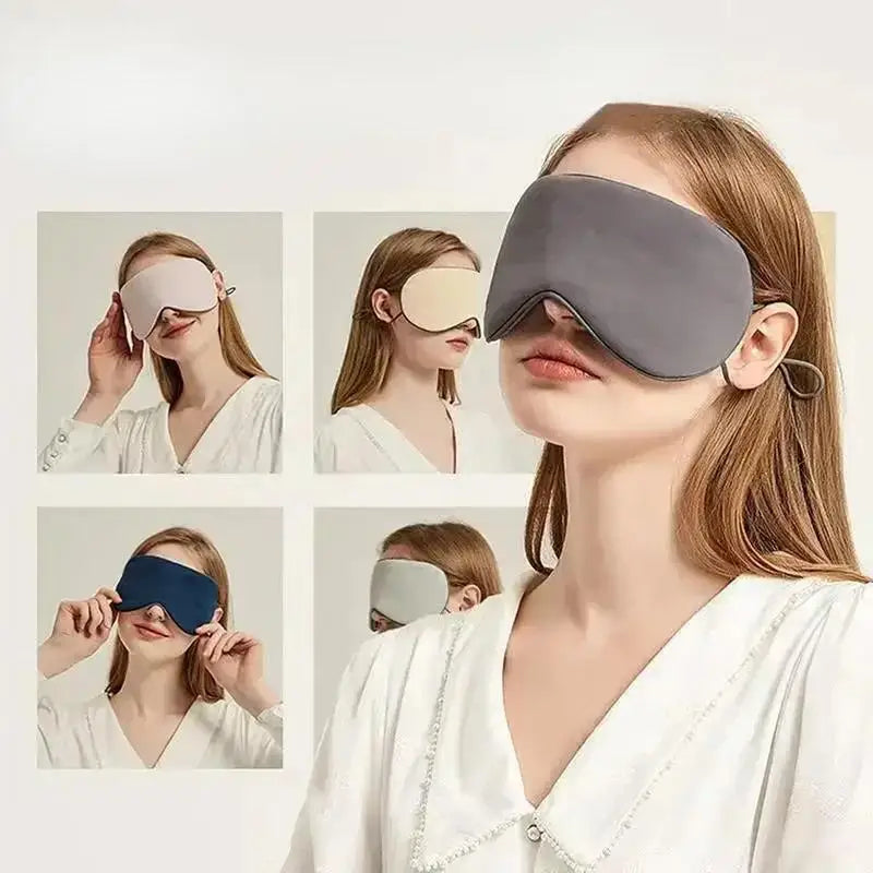 Ice Silk Sleep Mask Adjustable Strap Warm Cool Dual Use Breathable Light Blocking Eye Cover For Travel Rest Comfort