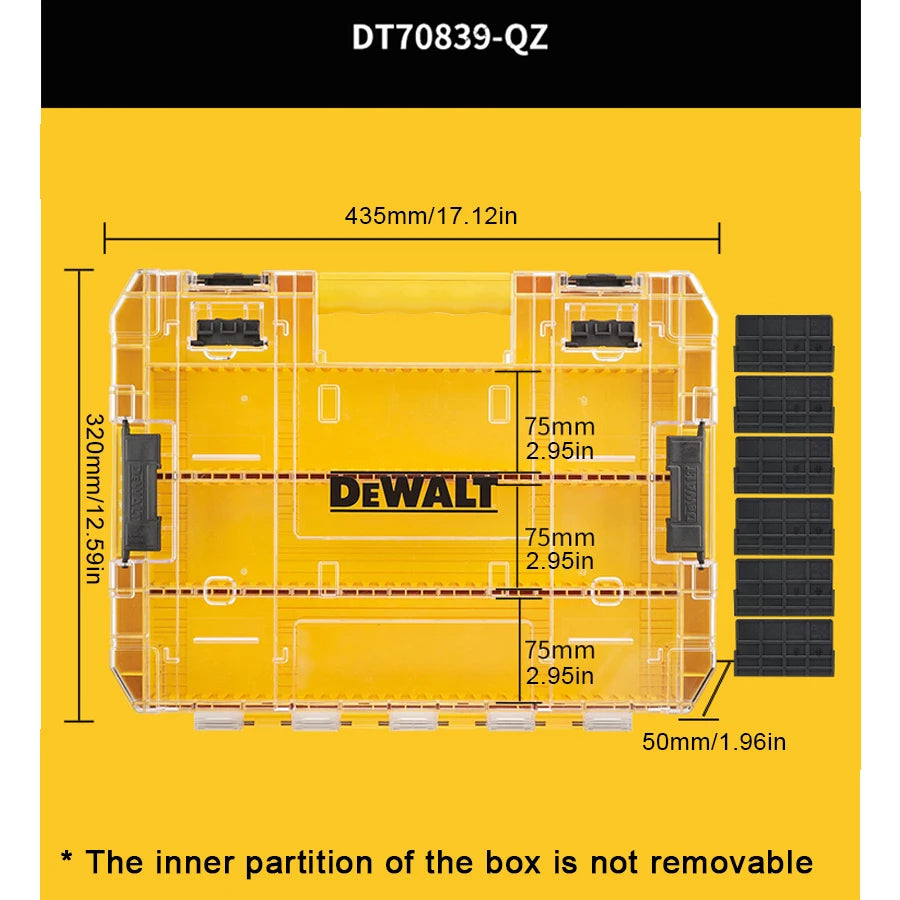 DEWALT 1PCS Large Tough Case Tool Case Tool Box Parts Storage Box Power Tool Accessories NO.N542474/DT70839