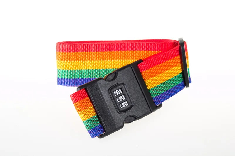 High Quality 2M Rainbow Password Lock Packing Luggage Bag with Luggage Strap 3 Digits Password Lock Buckle Strap Baggage Belts