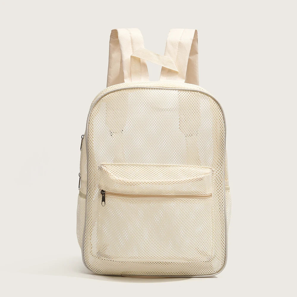 Women's Mesh Breathable Backpack Portable Hollow Casual Outdoor Travel Storage Bag