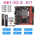 H81 Desktop PC TPM 2.0 PIN Mini ITX Motherboard Set Kit with I5 4590 4690 I7 4770 4790 CPU and 16GB DDR3 1600MHz Memory Set Kit