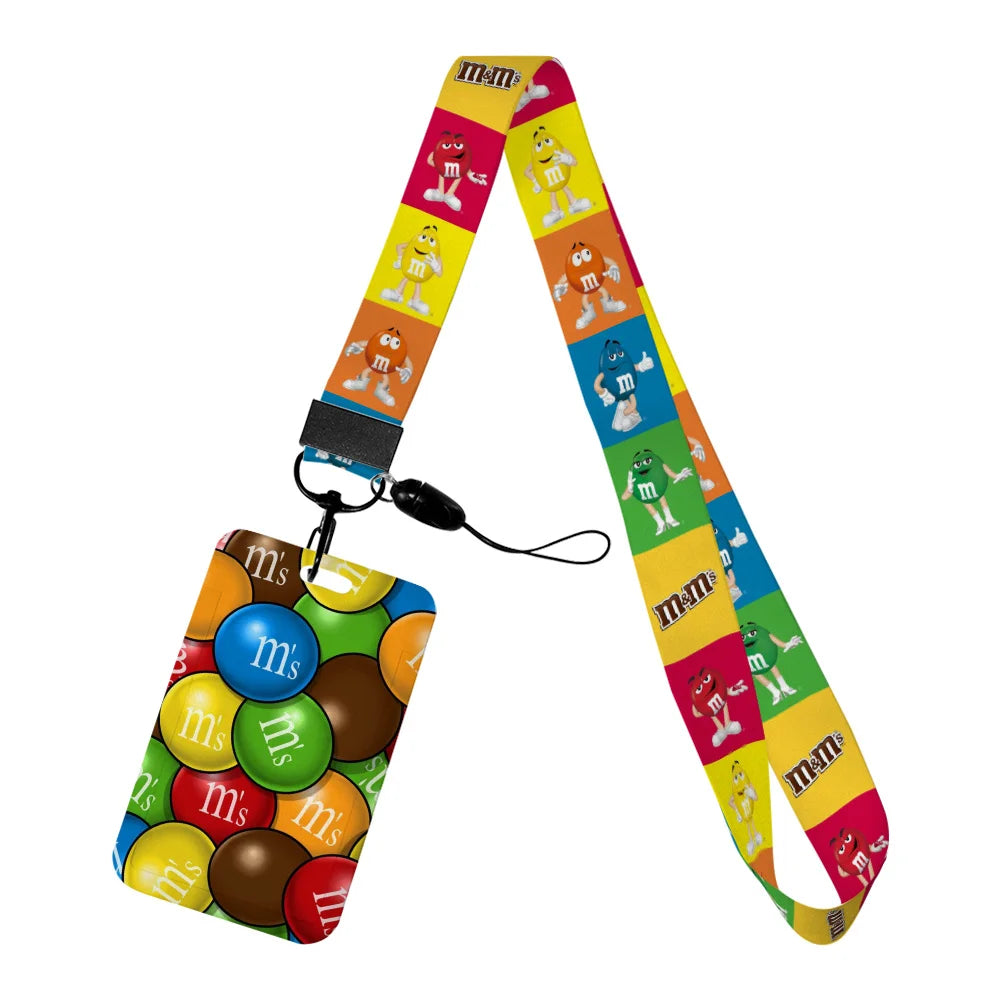 New Candy Design Lanyard Keychain ID Bus Card Cover Student Badge Holder Pass Hang Rope Lariat Gifts Keys Straps Accessories