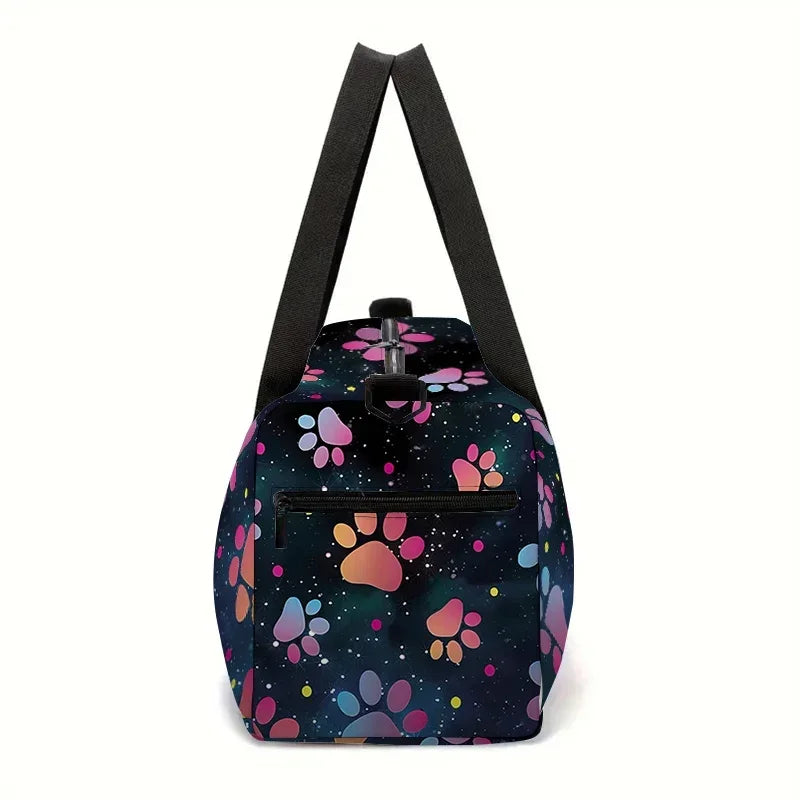 Paw Prints Large Capacity Luggage Bag for Boy and Girls Best Gifts 2D Cartoon Stravel Duffels Outdoor Fitness Bag for Children