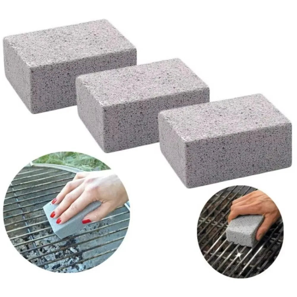 BBQ Grill Cleaning Brush Brick Block Barbecue Cleaning Stone Pumice Brick for Barbecue Rack Outdoor Kitchen BBQ Tools Convenient