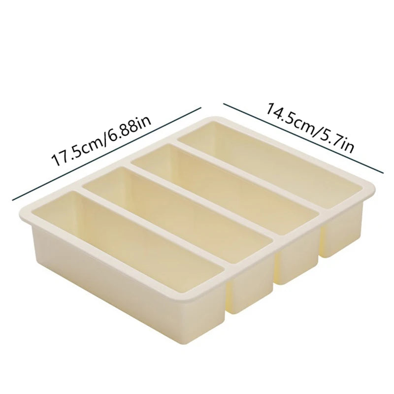 1Pc Extra Large Silicone Freezer Trays Giant 4 Cubes Food Molds With or Without Lid for Soup Meal Sauce Food Storage Ice Cube
