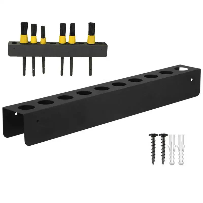 Detailing Brush Holder 10 Holes Steel Car Cleaning Brush Stand Wall Mounted Brushes Organizer Auto Detailing Tools Storage Rack