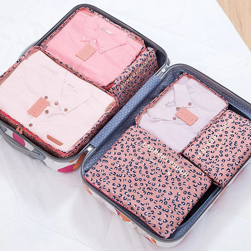 6pcs Travel Organizer Storage Bags Portable Travel Suitcases Organizer Travel Bag For Women Luggage Organizer Clothes Shoes Bag