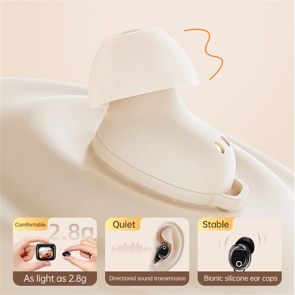 AI Translator Earphones HD Screen Blue Tooth TWS Sports Wireless Headphone Earbud In-Ear Noise Reduction Mic Mini Sleep Earphone