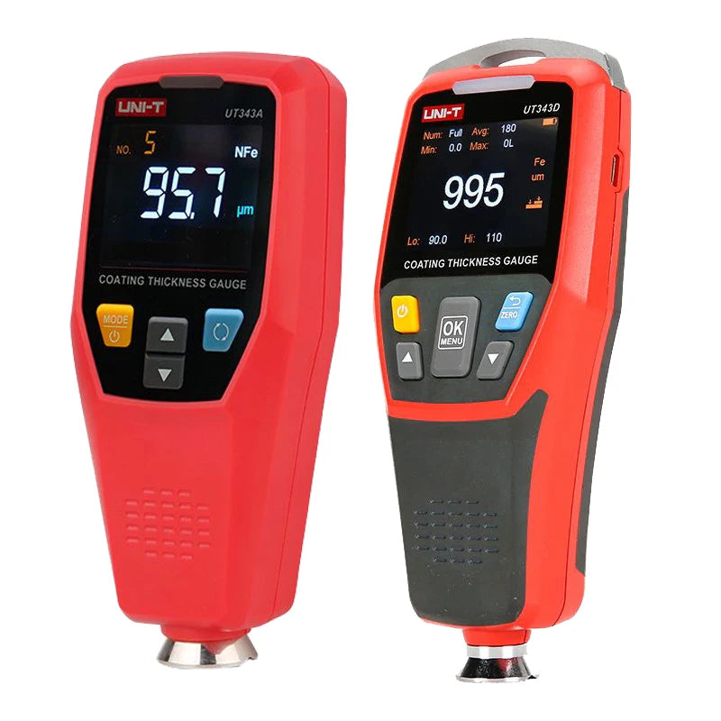 UNI-T UT343A UT343D Coating Thickness Gauge Professional Car Paint Metal Ceramic Automotive Paint Film FE NFE Thickness Tester